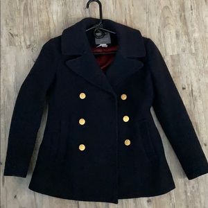 J. Crew Navy Stadium Cloth Peacoat 0P